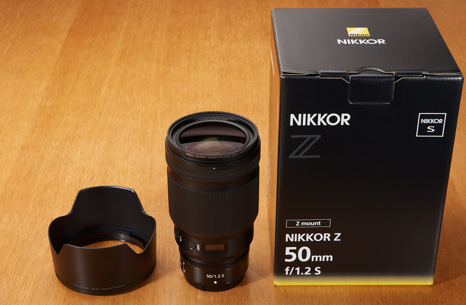 NIKKOR Z 50mm f/1.2 SニコンARCREST（アルクレスト）保護フィルターを付けた