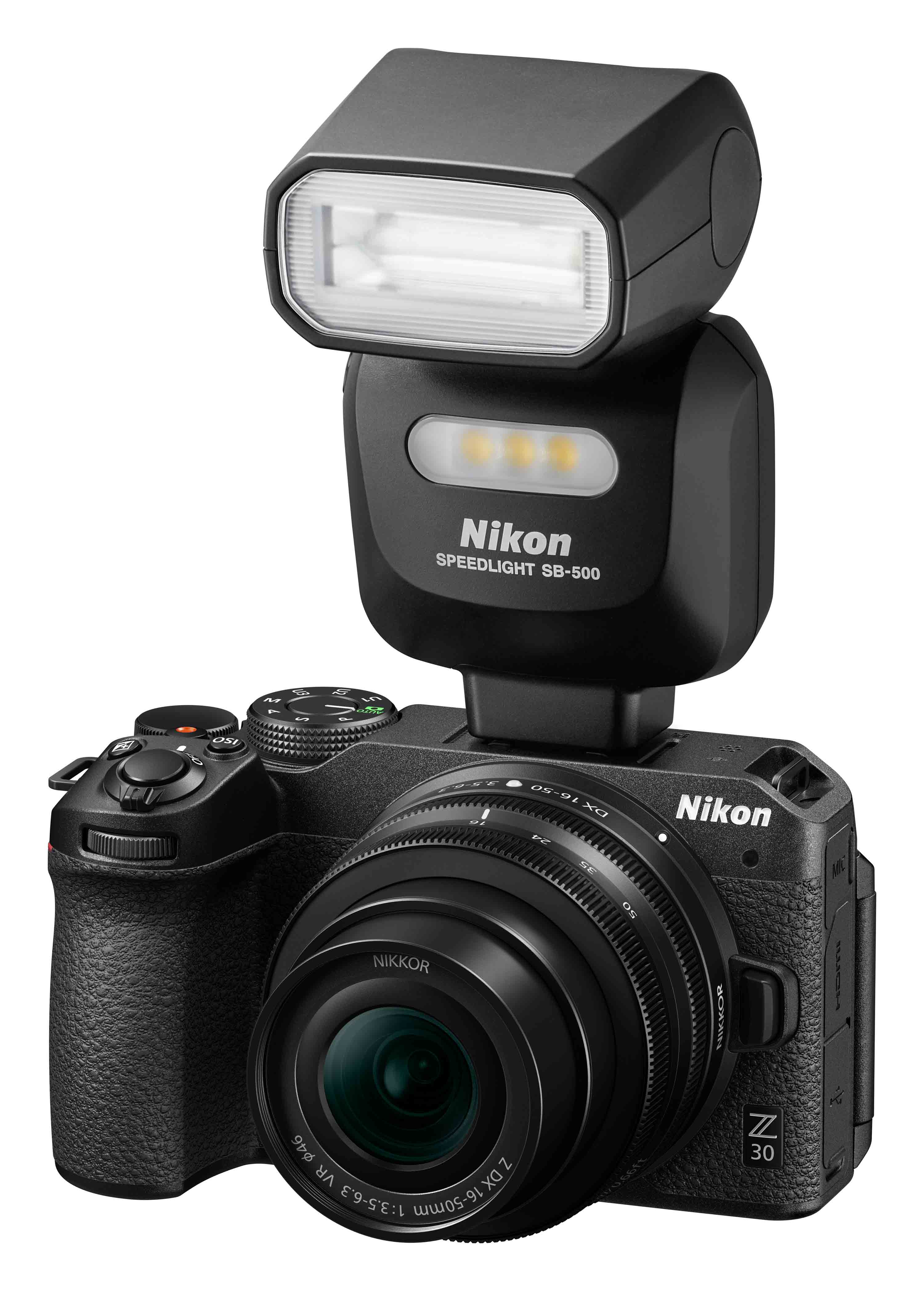 Nikon Z30、SB-500を装着