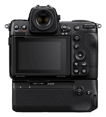 Nikon MB-N12 パワーバッテリーパック を装着したNikon Z8の背面写真